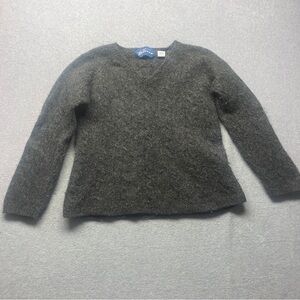 Vintage Express Bleus Women’s M Wool Sweater Charcoal Gray Fuzzy 80s Fits Small